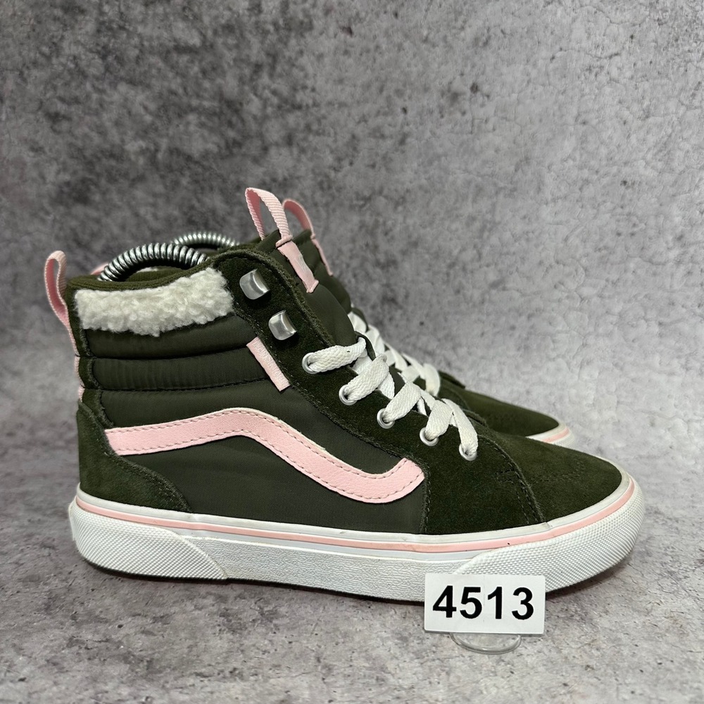 Vans Filmore Hi Vansguard Kids 3.0 Green Pink Sneakers Suede Fleece High Top